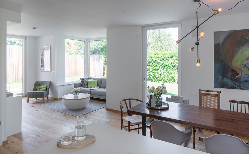 Innenperspektive Wohnzimmer Einfamilienhaus in Dachau
