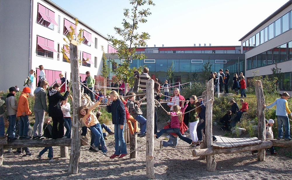 Innenperspektive Garten Montessorischule in Dachau